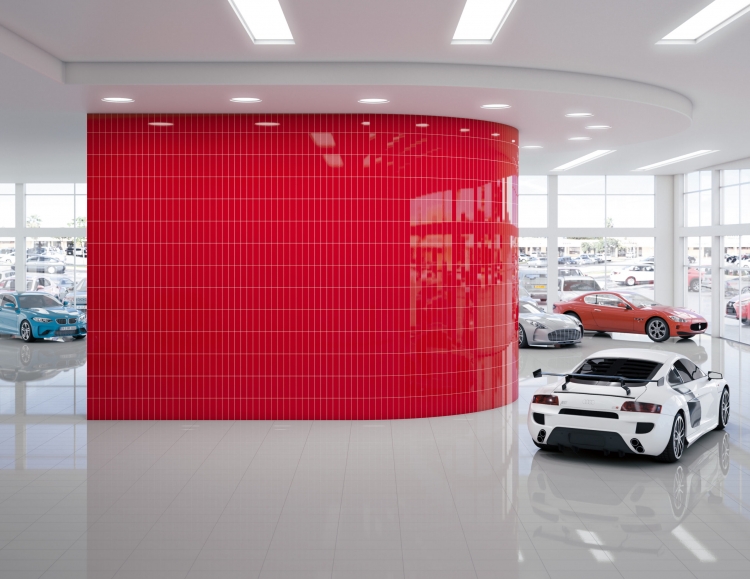 đá granite khối lớn lát nền showroom xe hơi