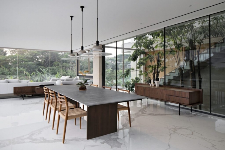 Đây là lựa chọn kinh điển, mang lại cảm giác sáng sủa, tinh tế, dễ phối nội thất hiện đại.