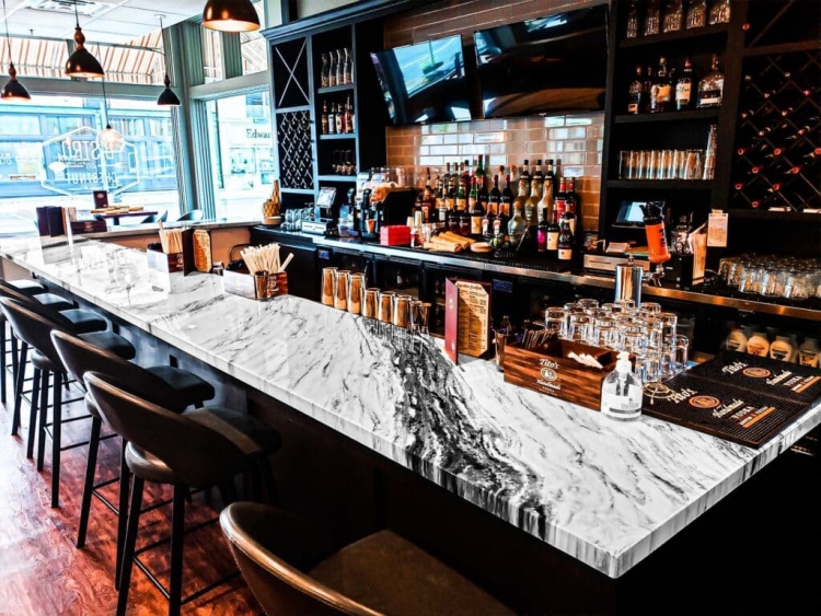 Tạo điểm nhấn sang trọng, tinh tế và dễ lau chùi.