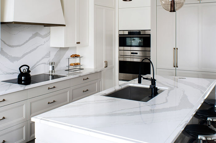 Đá bếp thạch anh nhân tạo trắng