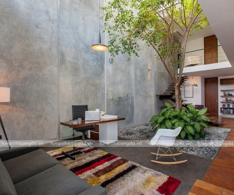 đá ốp giếng trời