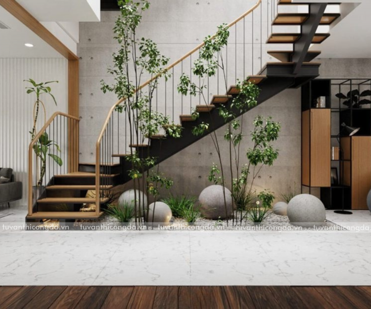 đá ốp giếng trời