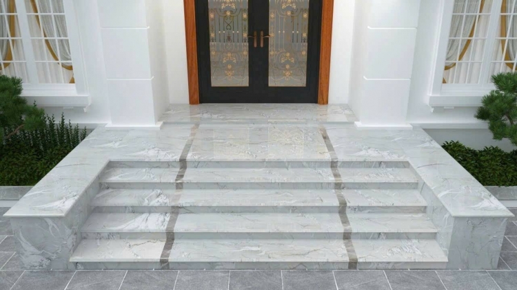 đá bianco superior ốp bậc tam cấp