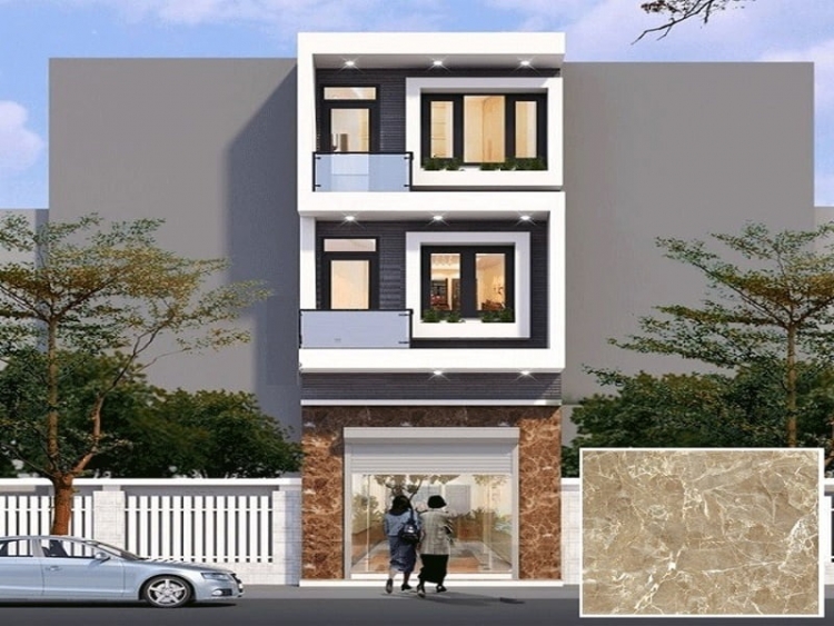 mẫu ốp đá mặt tiền nhà ống