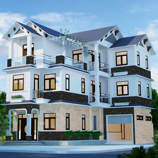 các mẫu nhà ốp đá mặt tiền