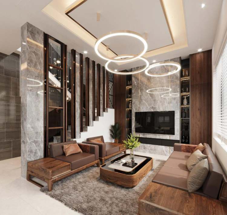 đá làm vách ngăn tường