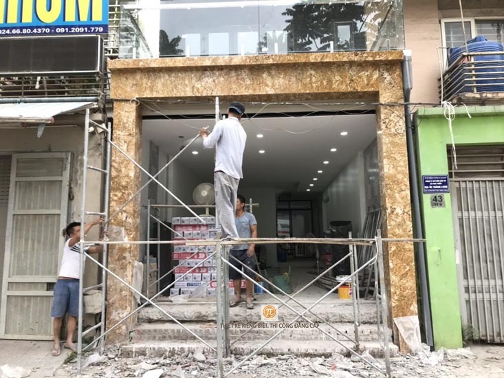 thi công ốp đá granite mặt tiền