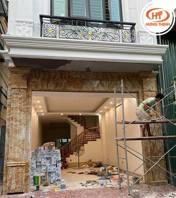 thi công ốp đá granite mặt tiền