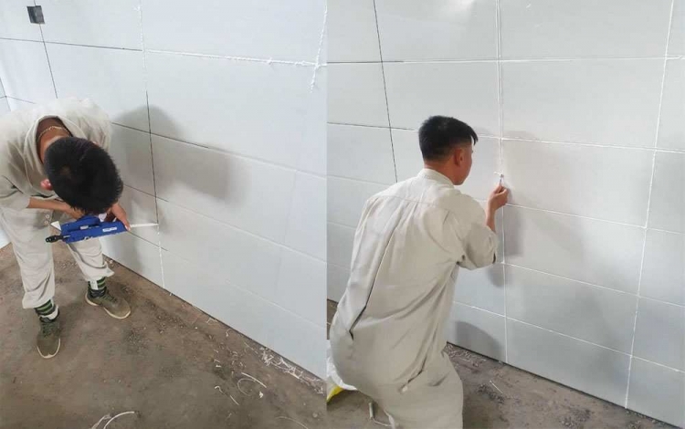 giá nhân công ốp gạch tường