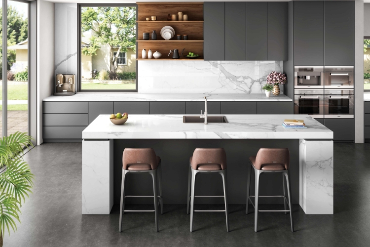 đá ốp bếp và tủ bếp