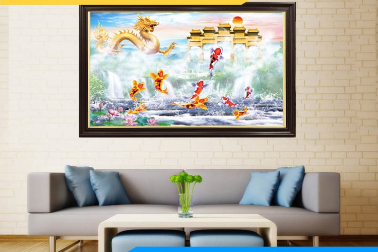 Tranh đá rồng phượng, chim hạc