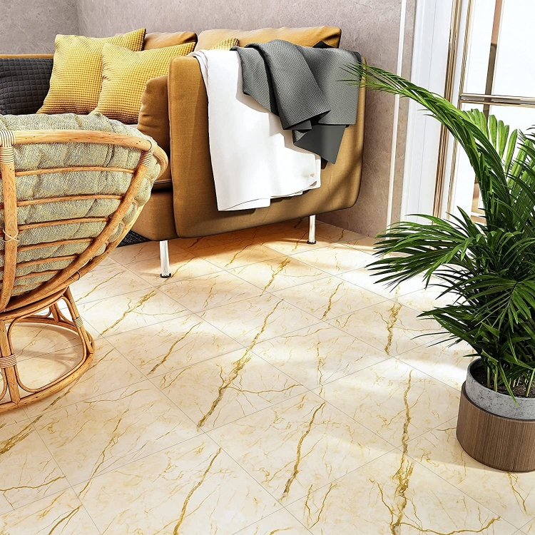 gạch lát nền màu vàng vân đá