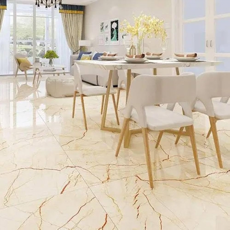 gạch lát nền màu vàng vân đá