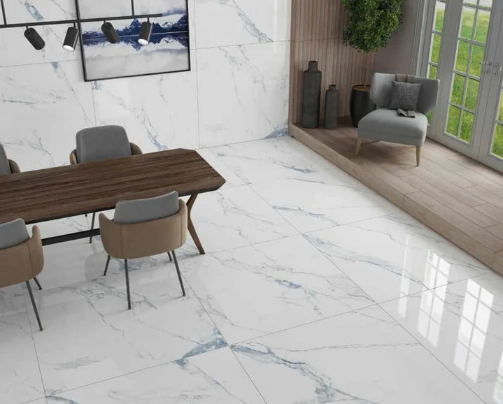 gạch lát nền màu xanh vân đá