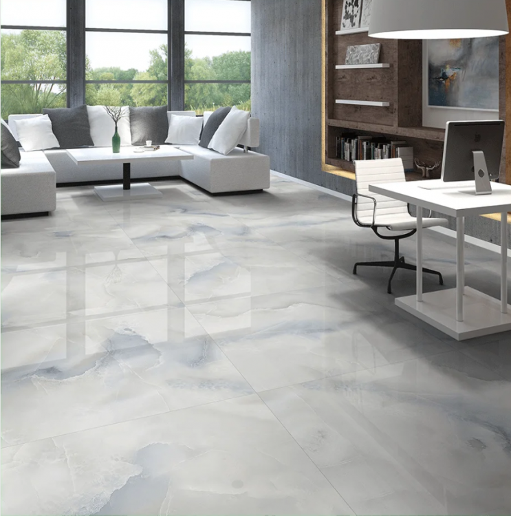gạch lát nền màu xanh vân đá