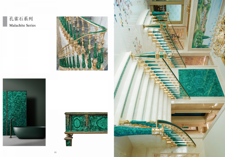 đá malachite màu xanh
