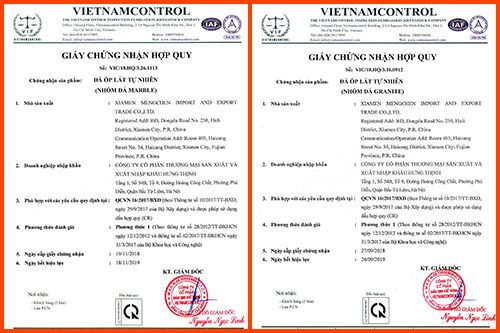 Chứng nhận sản phẩm đá thi công - H3