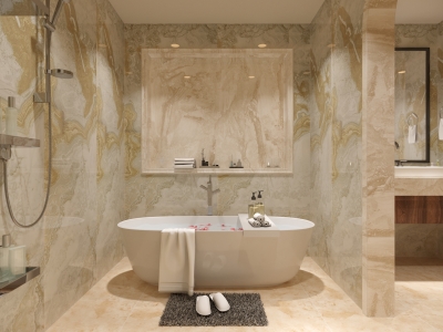 Hướng dẫn thi công đá ốp phòng tắm sang trọng và bền bỉ thi công đá ốp phòng tắm