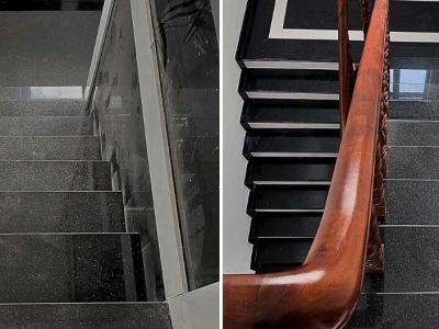 Cầu thang đá kim sa – Vẻ đẹp sang trọng, thi công bền chắc Cầu thang đá kim sa – Vẻ đẹp sang trọng, thi công bền chắc