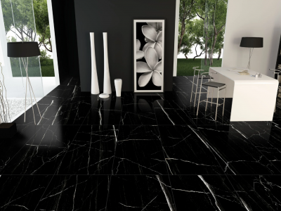 Gạch lát nền màu đen vân đá - Sang trọng, đẳng cấp  Gạch lát nền màu đen vân đá - Sang trọng, đẳng cấp