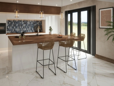 đá granite lát nền phòng ăn sang trọng