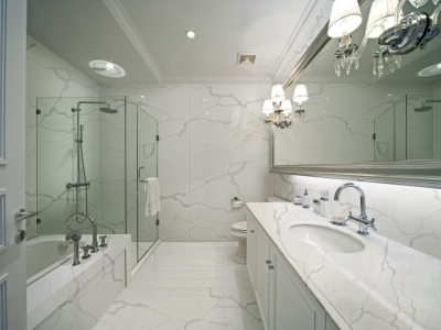 Đá nhân tạo gốc thạch anh cho phòng tắm spa sang trọng, bền đẹp