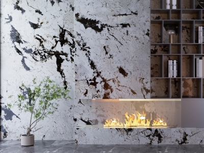 Đá nung kết ốp tường phòng khách