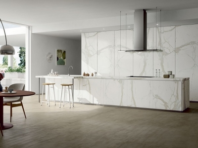 Gạch ốp bếp vân đá cho phòng bếp 