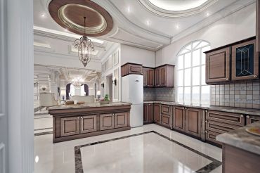 Mẫu đá ốp bếp tân cổ điển