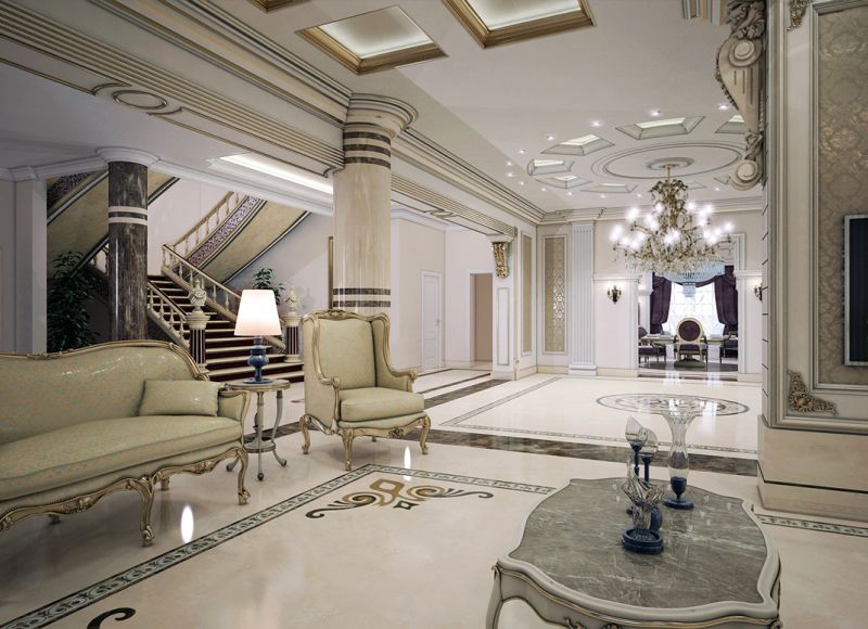 Mẫu đá hoa văn lát nền biệt thự sang trọng