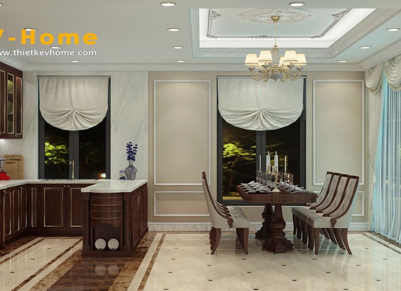 Đá ốp bếp biệt thự Đông Anh