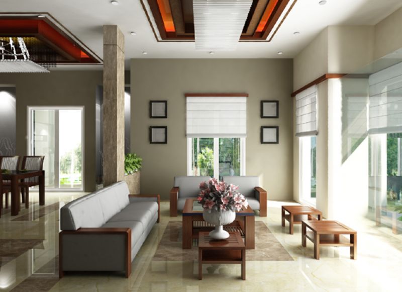 Ốp cột và sàn nhà cho biệt thự Mỹ Đĩnh