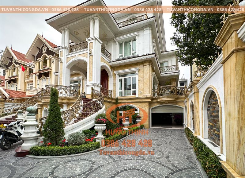 Ốp đá mặt tiền, thang bộ ngoài trời