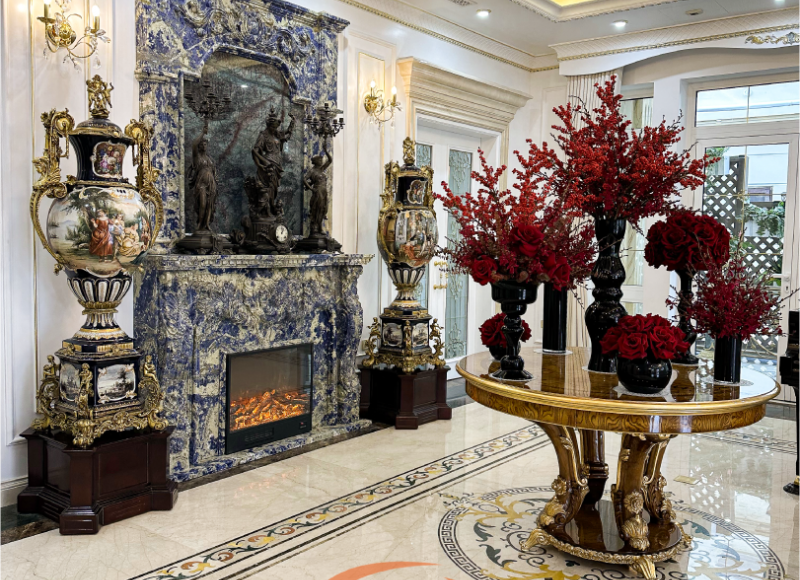 Lát sàn đá, đá hoa văn nội thất