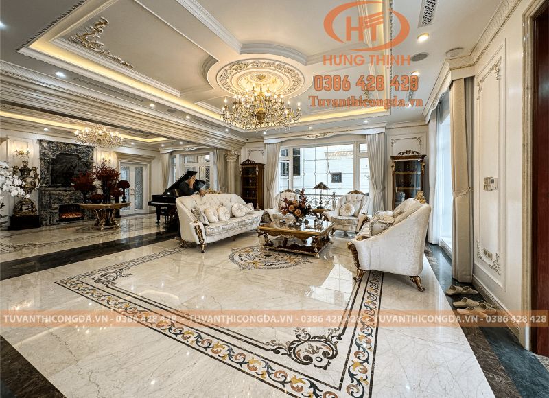 Lát sàn đá, đá hoa văn nội thất