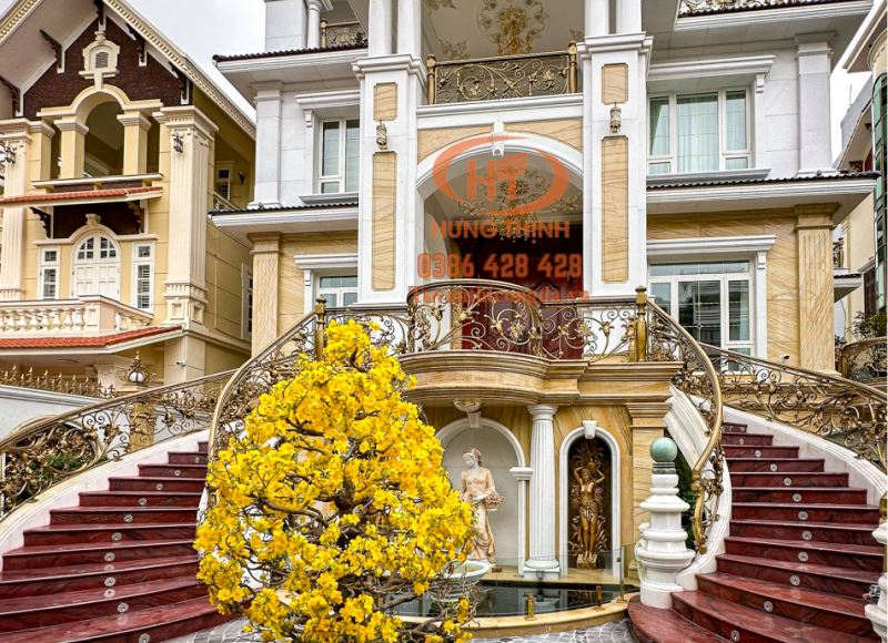 Ốp đá mặt tiền, thang bộ ngoài trời